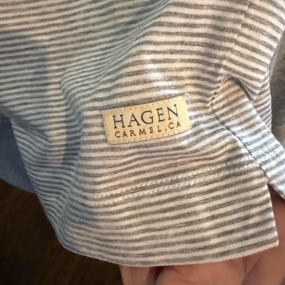 NWT Hagen Carmel Polo Collared Shirt Men XL Gray Striped Short Sleeve - Picture 7 of 8